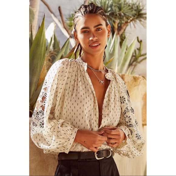 Urban Outfitters Tops - Urban Outfitters Clip-Dot Lace Blouse